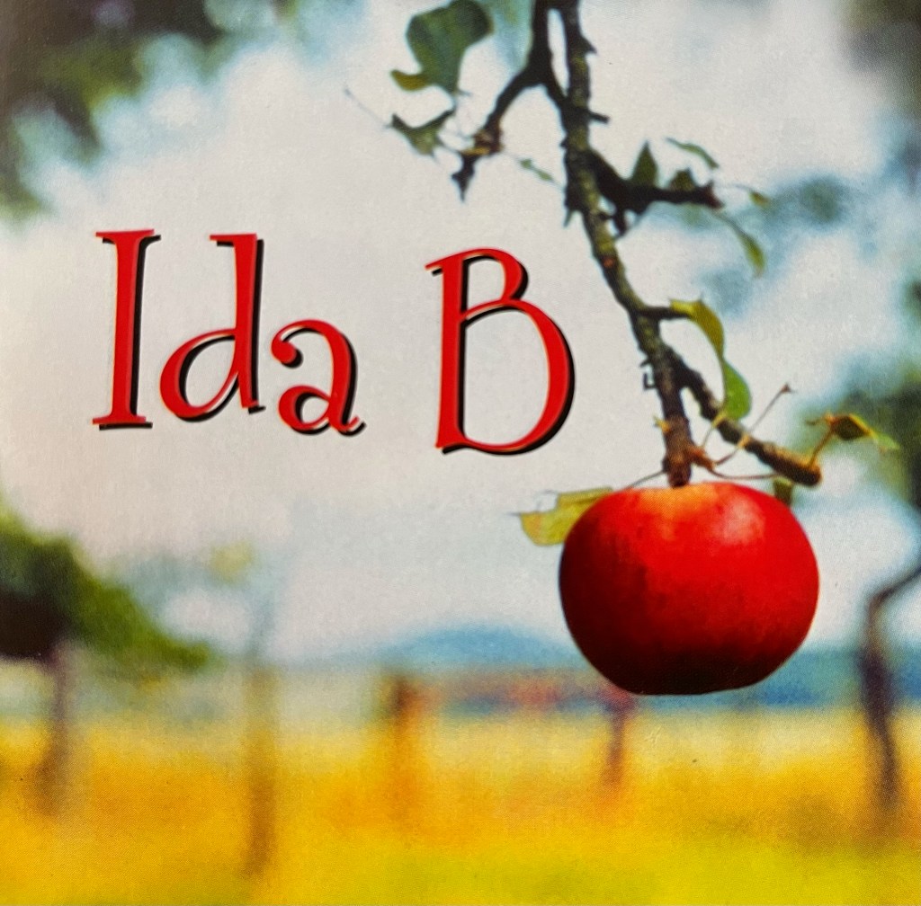 Ida B book cover by Katherine Hannigan apple hanging from tree next to name Ida B
