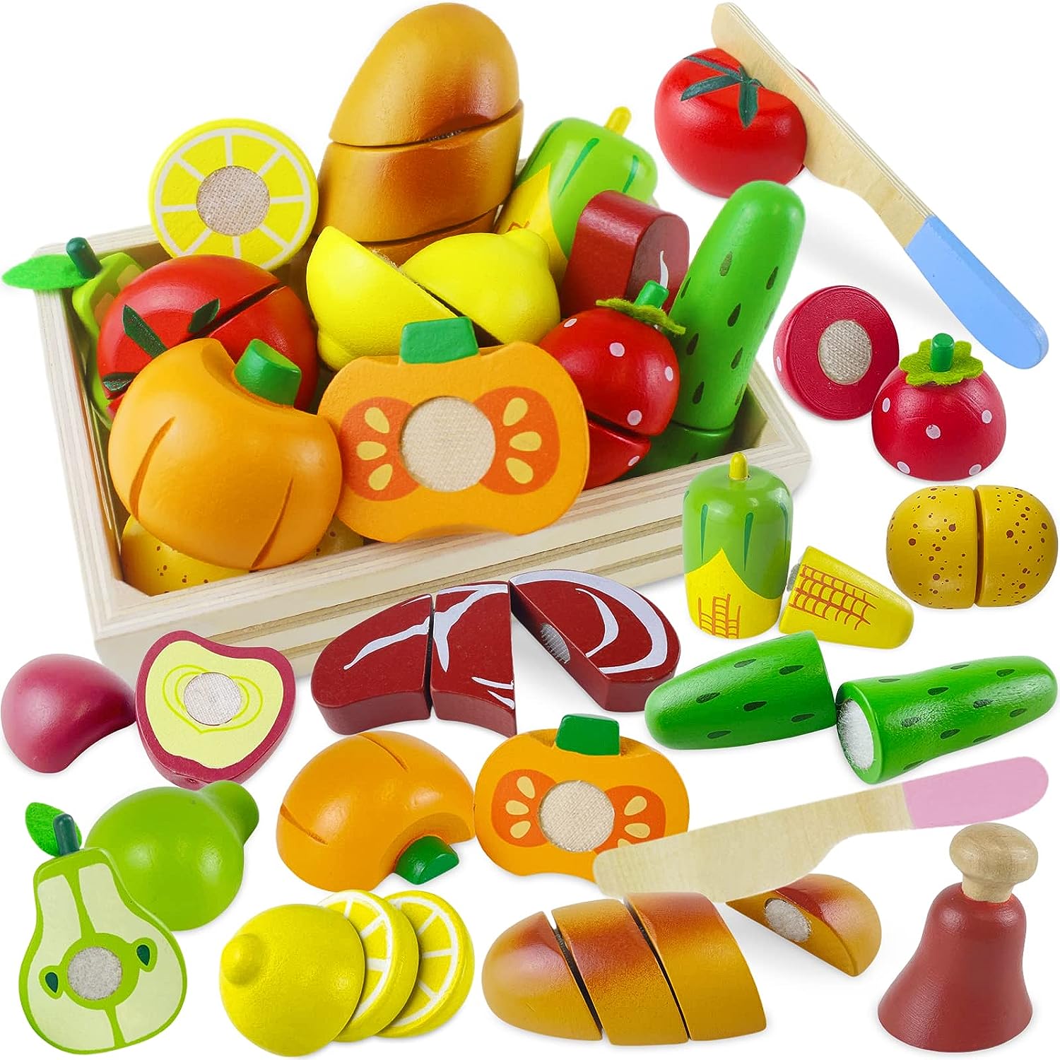 Beberolen Wooden Play Food Set on Amazon