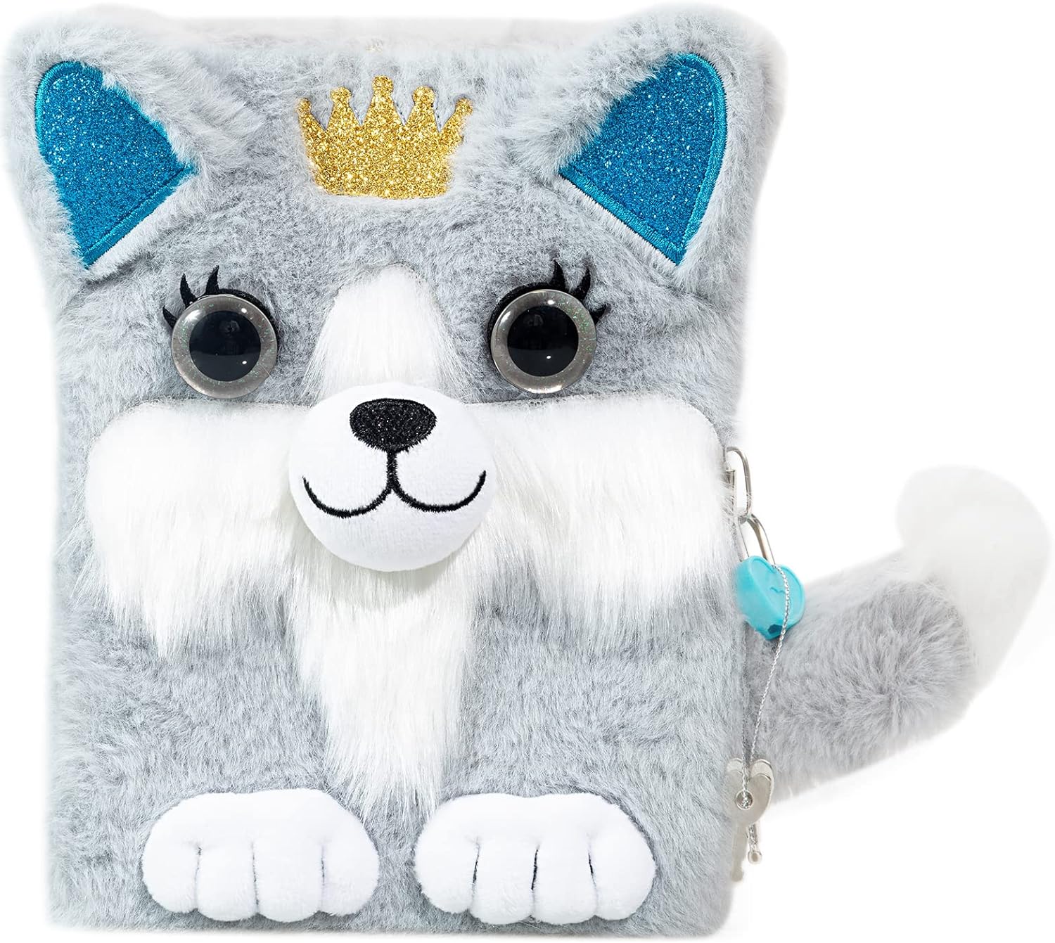 Dog Plush Diary With Lock and Keys on Amazon