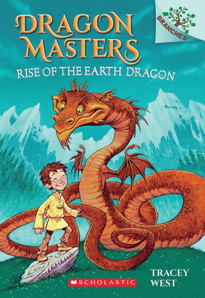 This book begins the series of fantasy tales for young kids. Dragon Masters Rise of the Earth Dragon book cover on Amazon