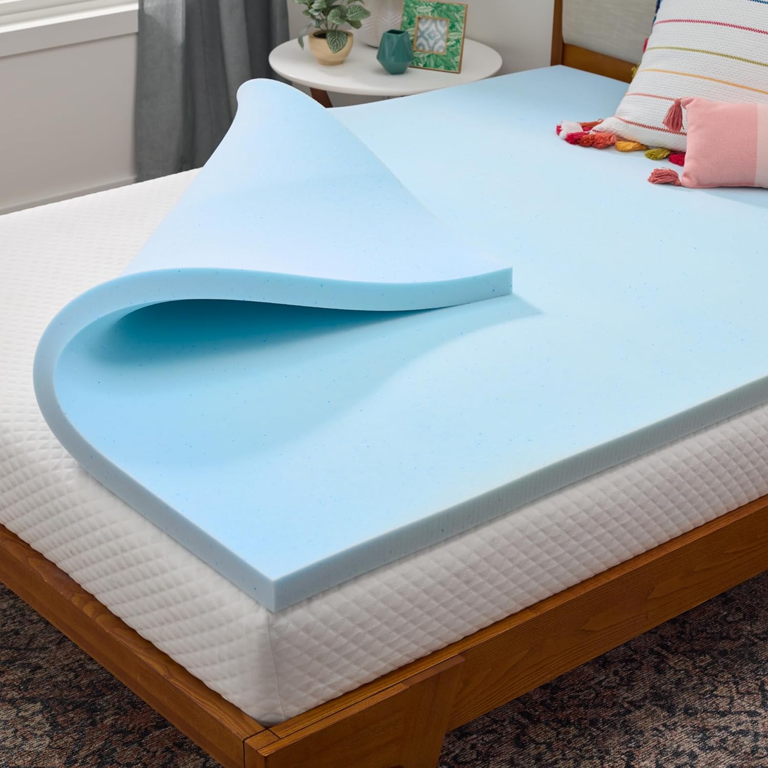 You can get this mattress topper in a variety of sizes and thicknesses. Linenspa Gel Infused Memory Foam Mattress Topper on Amazon