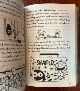 Pages from No Brainer Diary of a Wimpy Kid graphic novel by Jeff Kinney