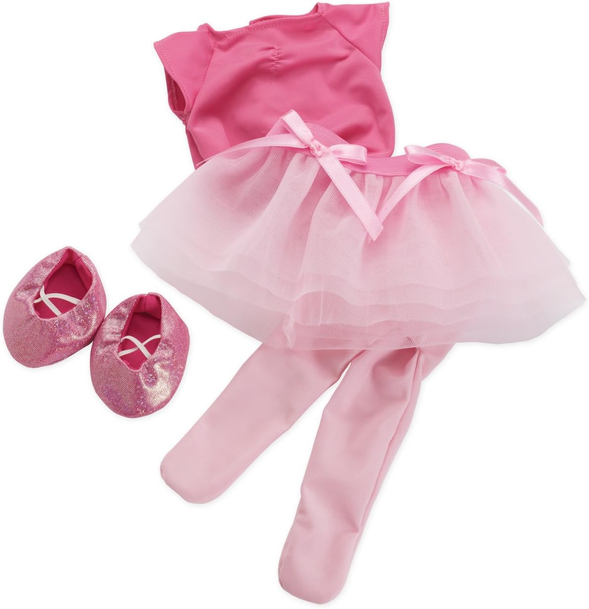This set comes with three distinct pieces not including the shoes. Manhattan Toy Baby Stella TipToe Ballet Tutu Doll Clothes on Amazon